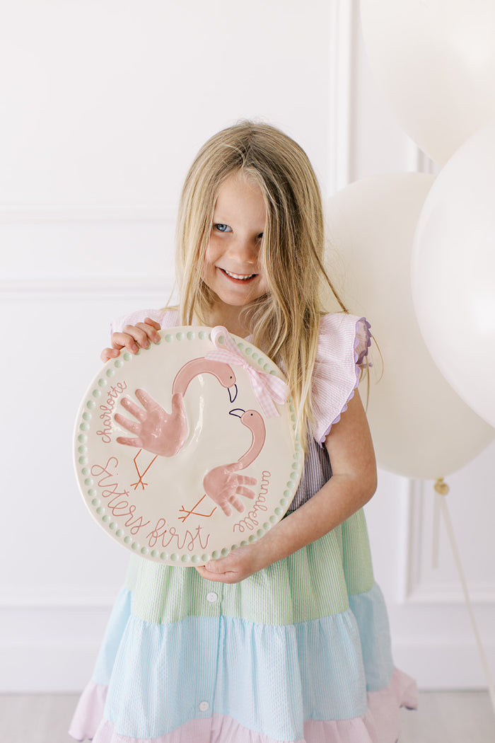 Sisters First Flamingo Plate