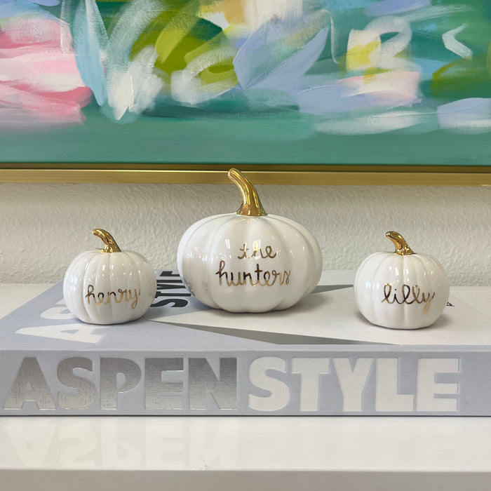 Gold Personalized Mini Pumpkin