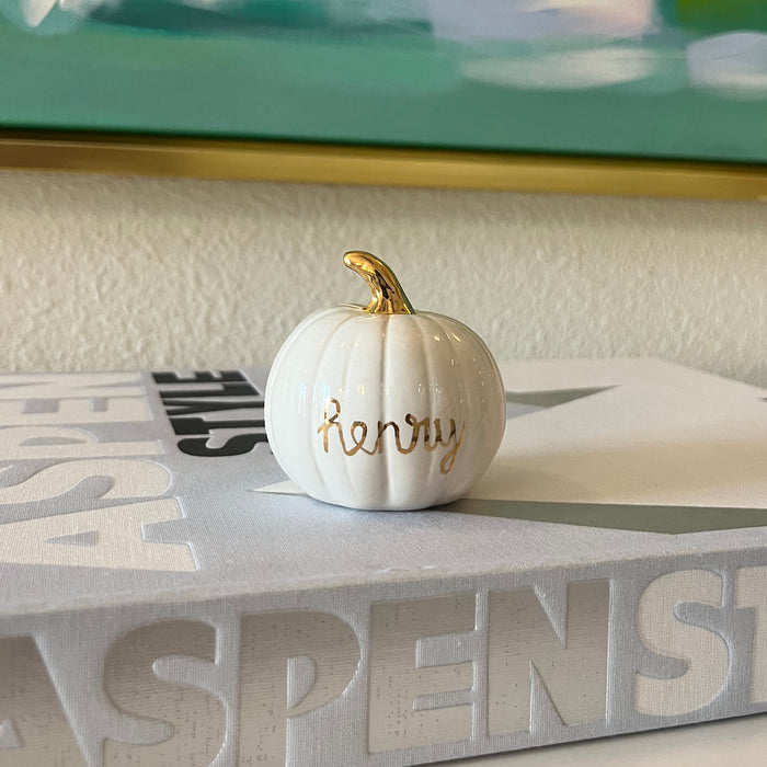 Gold Personalized Mini Pumpkin