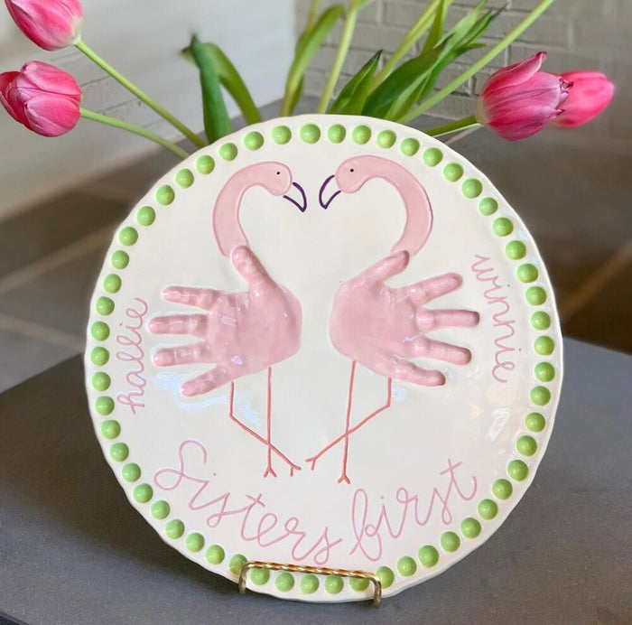 Sisters First Flamingo Plate